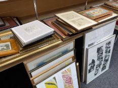 VERY LARGE GROUP OF FRAMED PICTURES, mainly (if not all) prints and multiples including maps,