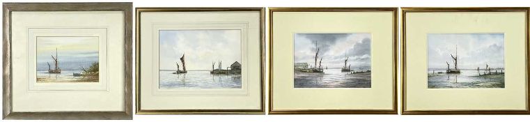 ‡ ALAN WHITEHEAD watercolours - four various early 20th Century East Anglian coastal scenes with