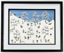 GORDON BARKER acrylic on paper - 'On a perfect day like this', signed, 28.5 x 38.5cms