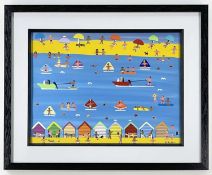 GORDON BARKER acrylic on paper - 'Summertime is here again', signed, 28.5 x 38.5cms