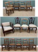 ASSORTED ANTIQUE CHAIRS, comprising ten provincial oak dining chairs, including two armchairs,