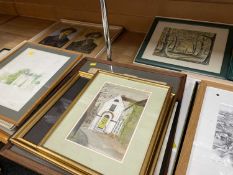 LARGE GROUP OF FRAMED PICTURES, mainly works on paper, many unsigned and unattributed drawings and