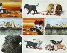PARCEL OF SEVEN LIMITED EDITION GICLEE & ETCHING PRINTSGARY WALTON (29/100) - entitled 'Keep off the