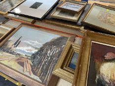 LARGE GROUP OF FRAMED PICTURES, mainly oil paintings (the residual of a good collection of British