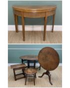 ASSORTED OCCASIONAL FURNITURE including oak tripod table, joined oak stool, another circular