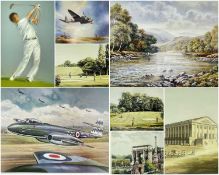 EIGHT VARIOUS PRINTS & ETCHINGS mainly sport related, comprising P. DOUTRELEAU limited edition (