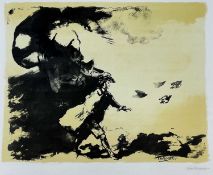 ALBERT HOUTHUESEN (Dutch-British, 1903-1979) lithograph - figure and birds, 58 x 78cms Provenance: