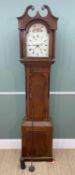 EARLY 19TH CENTURY OAK & MARQUETRY 30 HOUR LONGCASE CLOCK, 11inch painted dial with calendar