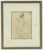 18TH CENTURY DECCAN SCHOOL Hyderabad, ink on paper miniature - a nobleman in profile, 15 x 11cms