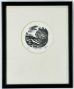 JILL BARKER (contemporary British) limited edition (17/100) woodcut - St Donats Beach, signed, dated