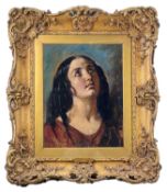 WILLIAM ETTY RA (British, 1787-1849) oil on board - entitled verso 'Study for Joan of Arc at the