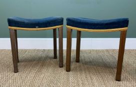 TWO HM QUEEN ELIZABETH II LIMED OAK CORONATION STOOLS, both dated 1953 and stamped 'E R Coronation',