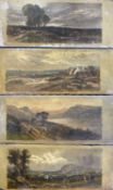 WELSH FOLK ART HAND PAINTED SLATE PANELS (8) - all depicting various, probably Welsh view, lakes,