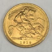 GEORGE V GOLD HALF SOVEREIGN 1915