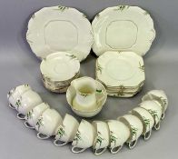 SALISBURY ELSIA ART DECO CHINA TEASET, 39 PIECES
