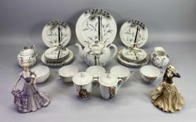 JAPANESE PORCELAIN 'LUCKY TEAWARE', Chinese covered mugs, two Coalport lady figurines and a Lilliput