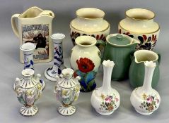 MIXED COLLECTABLE VASES & JUGS GROUP - to include 'Old Court' ware, Croft china, Denby stoneware,