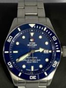 SWISS MILITARY WRISTWATCH - with steel bracelet strap, in original box