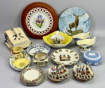 ART DECO & LATER CABINET & TABLEWARE to include cheese dish and cover, Masons cups and saucers,