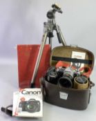 CANNON AE-1 SLR CAMERA & EQUIPMENT including a Tamron Macro lens, Cannon lens, filters, Sangamo