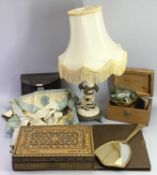 MIXED COLLECTABLES GROUP - to include a continental marquetry box with mother of pearl inlay, 6.5cms