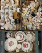 CABINET WARE, TRINKETS, ornaments, pottery, porcelain and glassware commemoratives, ETC (within 3