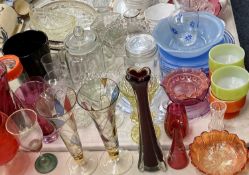 CRANBERRY, RUBY, OTHER COLOURFUL & UTILITARIAN GLASSWARE - a mixed parcel