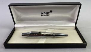 MONT BLANC BOHEME BALLPOINT PEN - fully chrome cased numbered IYHT 3508, 11cms L, in original box