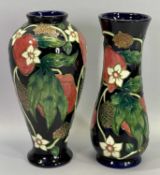 COUNTRY CRAFT COLLECTION TUBE LINE DECORATED VASES (2) - designed by Anne Rowe, both with cobalt