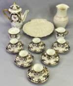 COALPORT 15 PIECE COFFEE SET and two items of Belleek Irish porcelain, the coffee set consisting