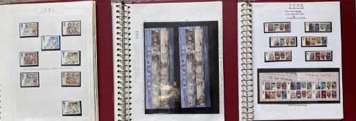 STAMPS - GB, three albums of unmounted mint with some used commemorative stamps, comprehensive (high