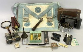 MIXED COLLECTABLES GROUP - to include a crown capped small mace in silver plated metal and wood,