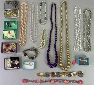 9CT & OTHER BELIEVED GOLD RINGS (3) along with a mixed quantity of costume jewellery, the rings