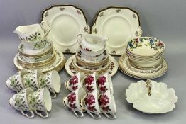 VINTAGE BONE CHINA PART TEASETS (2) and other mixed decorative tableware to include a Colclough rose