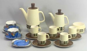 CARLTON WARE MID-CENTURY - 13 piece part coffee set and two Art Deco style trios