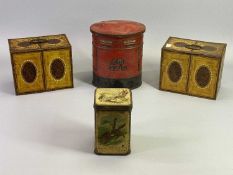 VINTAGE BISCUIT & OTHER TINS (4) - to include a pair of William Crawford & Sons in the form of