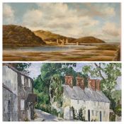 EDWARD LAKE oil on board - Conwy Castle, signed, 29.5 x 48.5cms, and an acrylic on board, initialled