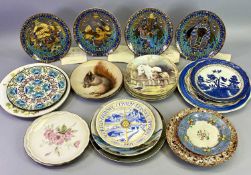 VINTAGE & LATER COLLECTABLE WALL PLATES - to include Coalport and Booth's Willow pattern, Conwy
