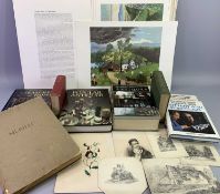ANTIQUE COLLECTOR'S BOOKS, Grandma Moses print portfolio and a small selection of pencil drawings