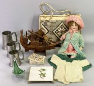 MIXED COLLECTABLES GROUP - to include an Armand Marseille porcelain headed doll with composition