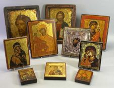 REPRODUCTION BYZANTINE ART ICONS (10) - having both painted and printed examples with gold leaf