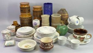 MIXED POTTERY & PORCELAIN - to include Hornsea storage jars, various pottery and stoneware vases
