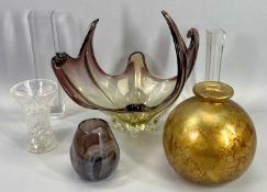 AMETHYST ART GLASS SPLASH VASE and five various others