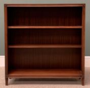 REPRODUCTION MAHOGANY BOOKCASE having three shelves, 95cms H, 92cms W, 24cms D