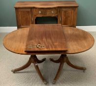 REGENCY STYLE BOW FRONTED SIDEBOARD having a central drawer flanked by two cupboards, 91cms H,