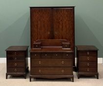 STAG MINSTREL BEDROOM FURNITURE to include two door wardrobe, 178cms H, 127cms W, 61cms W, multi-