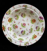 SWANSEA BASIN FROM THE 'MARINO BALLROOM' SERVICE circa 1815, naively painted in bright enamels