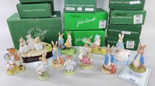 TWELVE BOXED BESWICK BEATRIX POTTER FIGURES, to include 'Flopsy-Ben Bunny', 'Peter on book', '