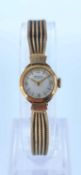 9CT GOLD LADIES RODANIA WRISTWATCH having 9ct gold bracelet, 13.9gms, in vintage Rodania box