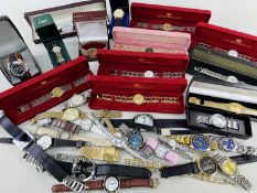 ASSORTED MODERN FASHION & REPLICA WRISTWATCHES, including 5 Phillipe Christian watches in boxes